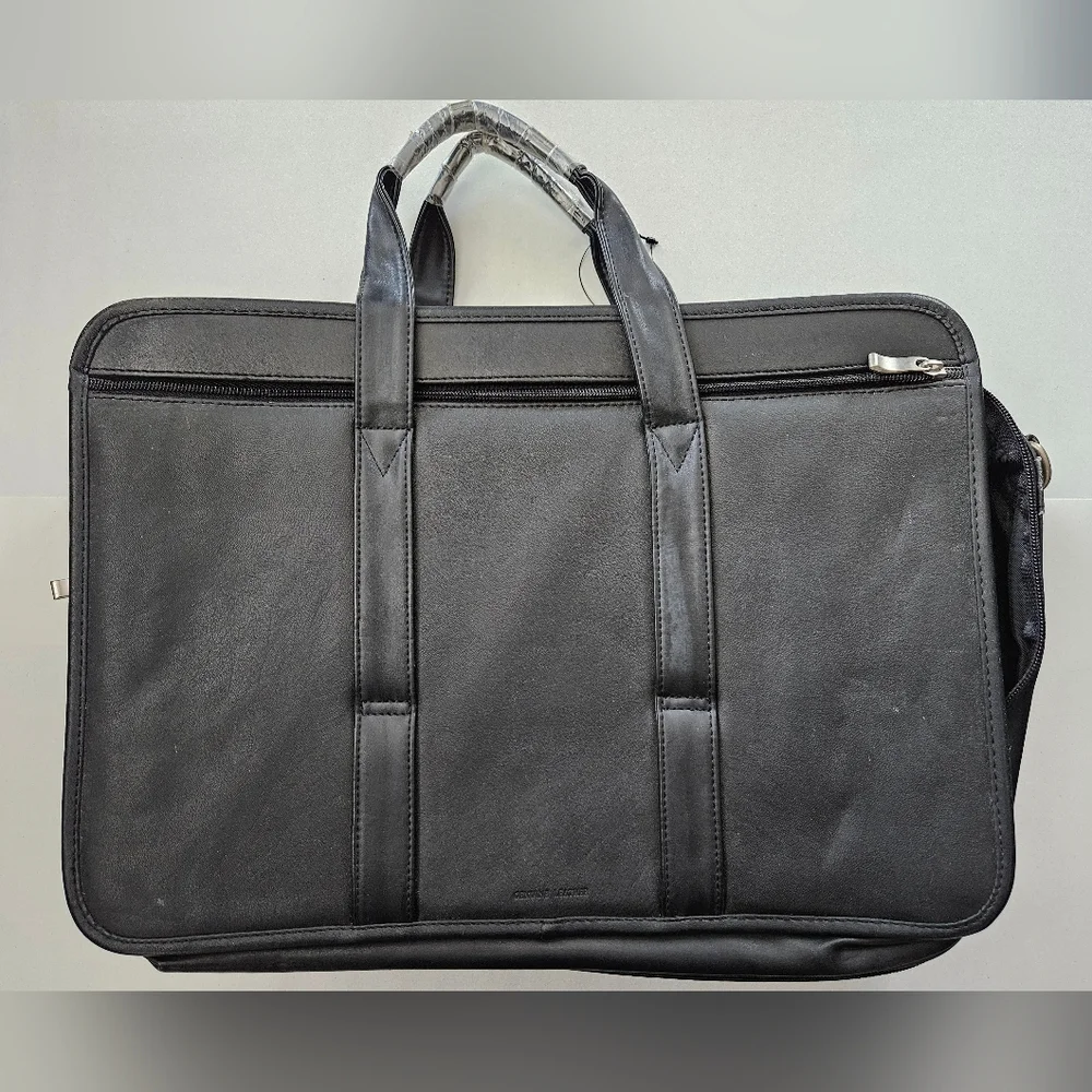 Vintage - NWT Perry Ellis Black Leather Briefcase